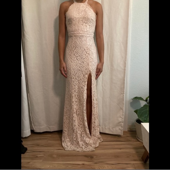 MANIJU - Blush Lace Dress - Picture 2 of 5